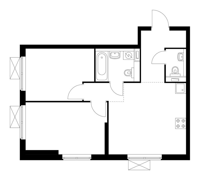 2-BD Apartment Sale, 49.8 sq. m. at Pervyi Dubrovskiy, Novoostapovskaya Street, 1с4, Moscow, Russia #1 2-BD Apartment Sale, 49.8 sq. m. at Pervyi Dubrovskiy, Novoostapovskaya Street, 1с4, Moscow, Russia #1