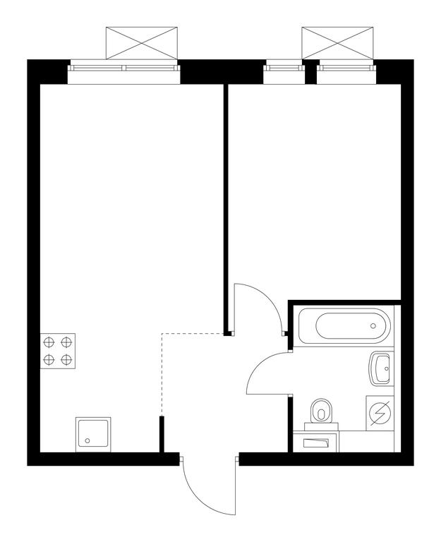1-BD Apartment Sale, 35.7平方米 at Vtoroy Nagatinskiy, 2nd Nagatinsky Drive, 2к1, Moscow, Russia #1 1-BD Apartment Sale, 35.7平方米 at Vtoroy Nagatinskiy, 2nd Nagatinsky Drive, 2к1, Moscow, Russia #1