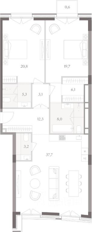 2-BD Apartment Sale, 118.6 sq. m. at Tessinskiy, 1, Tessinsky Lane, 1, Moscow, Russia #1 2-BD Apartment Sale, 118.6 sq. m. at Tessinskiy, 1, Tessinsky Lane, 1, Moscow, Russia #1