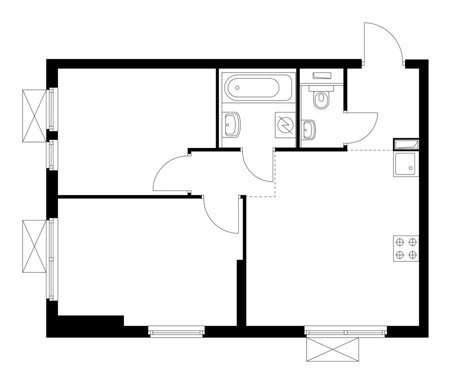 2-BD Apartment Sale, 45.6平方米 at Vtoroy Nagatinskiy, 2nd Nagatinsky Drive, 2к1, Moscow, Russia #1 2-BD Apartment Sale, 45.6平方米 at Vtoroy Nagatinskiy, 2nd Nagatinsky Drive, 2к1, Moscow, Russia #1