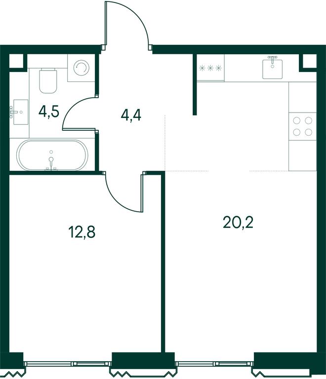 1-BD Apartment Sale, 41.9平方米 at Primavera, Volokolamskoye Highway, вл67, Moscow, Russia #2 1-BD Apartment Sale, 41.9平方米 at Primavera, Volokolamskoye Highway, вл67, Moscow, Russia #2