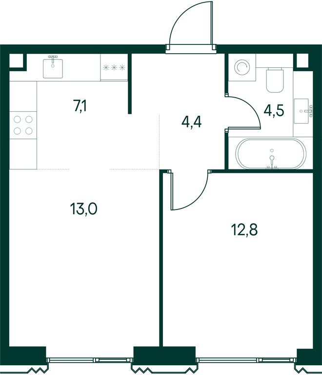 1-BD Apartment Sale, 41.8平方米 at Primavera, Volokolamskoye Highway, вл67, Moscow, Russia #1 1-BD Apartment Sale, 41.8平方米 at Primavera, Volokolamskoye Highway, вл67, Moscow, Russia #1