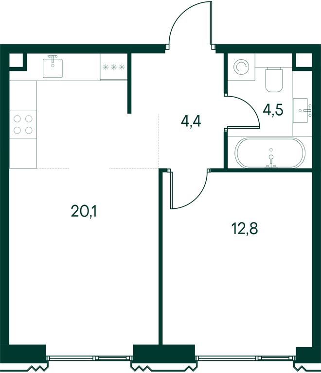 1-BD Apartment Sale, 41.8平方米 at Primavera, Volokolamskoye Highway, вл67, Moscow, Russia #2 1-BD Apartment Sale, 41.8平方米 at Primavera, Volokolamskoye Highway, вл67, Moscow, Russia #2