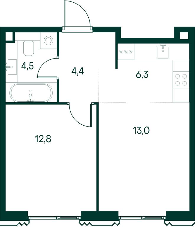 1-BD Apartment Sale, 41 sq. m. at Primavera, Volokolamskoye Highway, вл67, Moscow, Russia #1