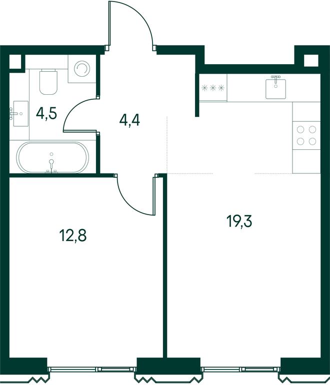 1-BD Apartment Sale, 41 sq. m. at Primavera, Volokolamskoye Highway, вл67, Moscow, Russia #2