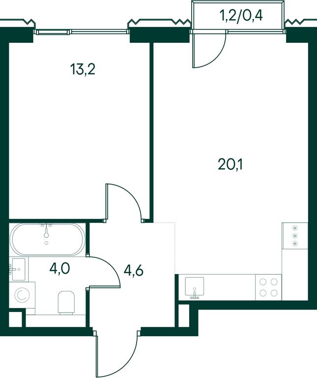 1-BD Apartment Sale, 42.3 sq. m. at Primavera, Volokolamskoye Highway, вл67, Moscow, Russia #2