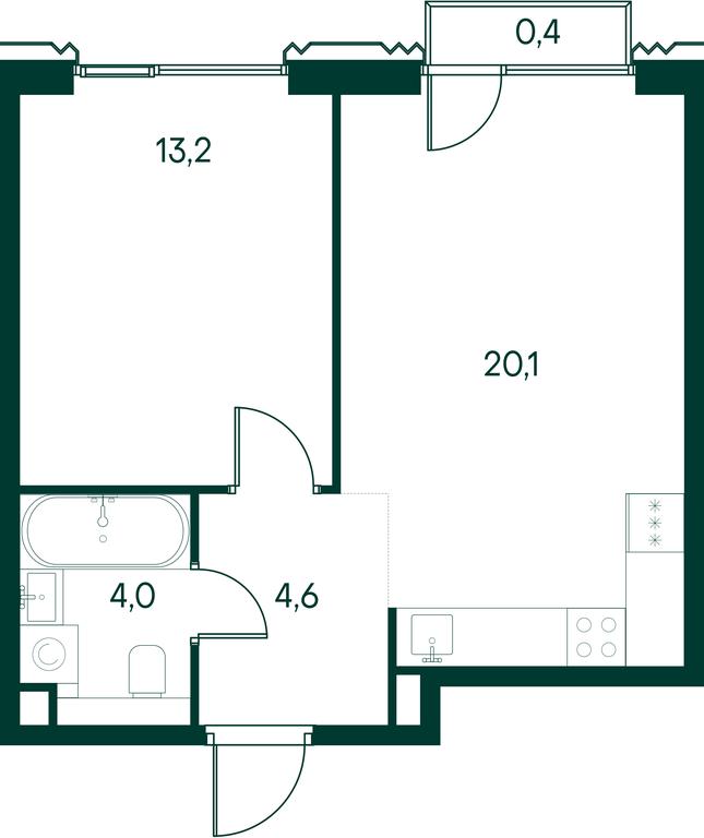 1-BD Apartment Sale, 42.3 sq. m. at Primavera, Volokolamskoye Highway, вл67, Moscow, Russia #1