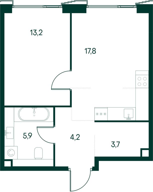 1-BD Apartment Sale, 44.8平方米 at Primavera, Volokolamskoye Highway, вл67, Moscow, Russia #2