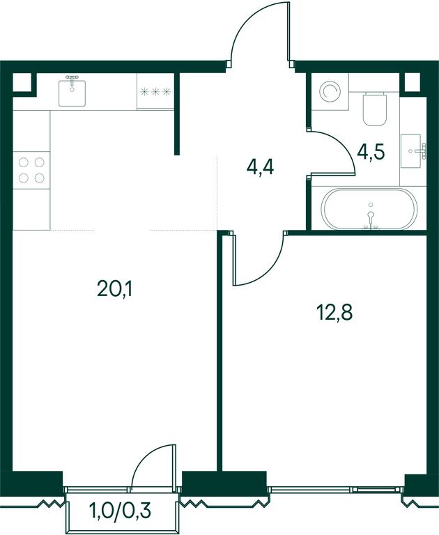 1-BD Apartment Sale, 42.1 sq. m. at Primavera, Volokolamskoye Highway, вл67, Moscow, Russia #2 1-BD Apartment Sale, 42.1 sq. m. at Primavera, Volokolamskoye Highway, вл67, Moscow, Russia #2