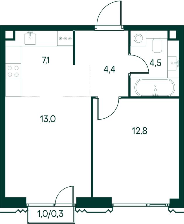 1-BD Apartment Sale, 42.1 sq. m. at Primavera, Volokolamskoye Highway, вл67, Moscow, Russia #1 1-BD Apartment Sale, 42.1 sq. m. at Primavera, Volokolamskoye Highway, вл67, Moscow, Russia #1