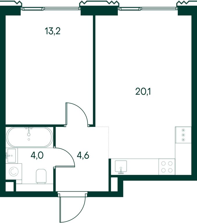 1-BD Apartment Sale, 41.9平方米 at Primavera, Volokolamskoye Highway, вл67, Moscow, Russia #1