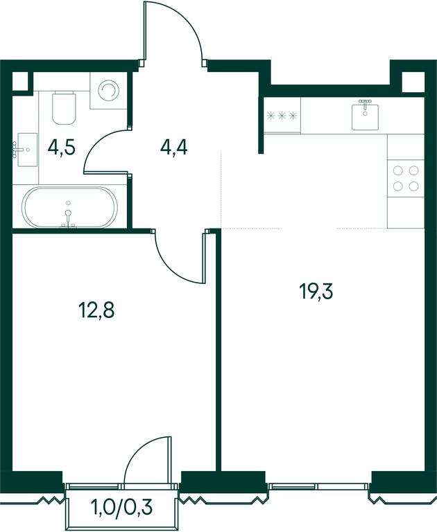 1-BD Apartment Sale, 41.3平方米 at Primavera, Volokolamskoye Highway, вл67, Moscow, Russia #2 1-BD Apartment Sale, 41.3平方米 at Primavera, Volokolamskoye Highway, вл67, Moscow, Russia #2