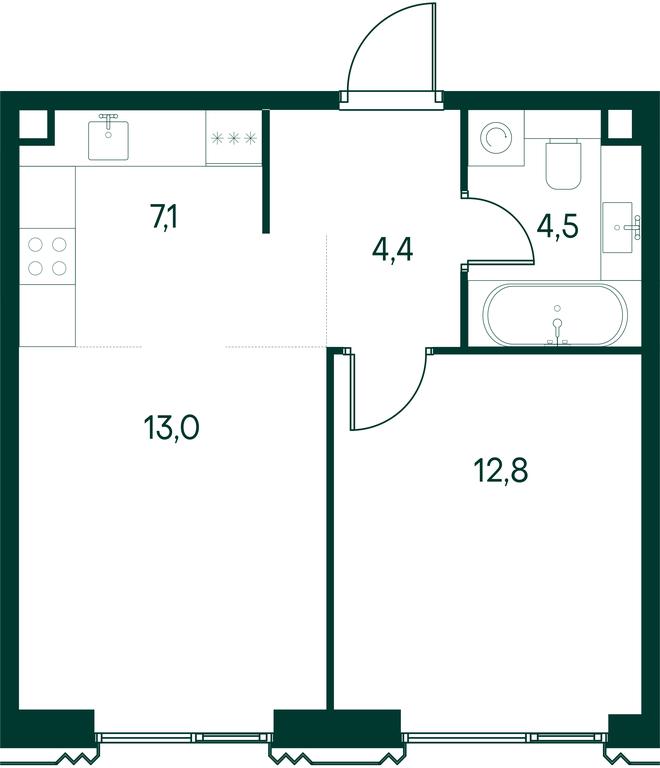 1-BD Apartment Sale, 41.8 sq. m. at Primavera, Volokolamskoye Highway, вл67, Moscow, Russia #1