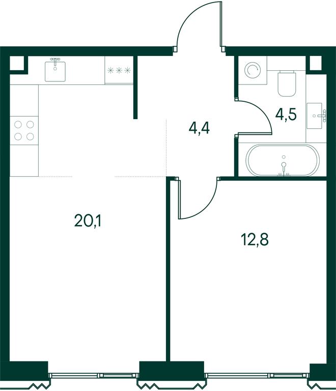 1-BD Apartment Sale, 41.8 sq. m. at Primavera, Volokolamskoye Highway, вл67, Moscow, Russia #2