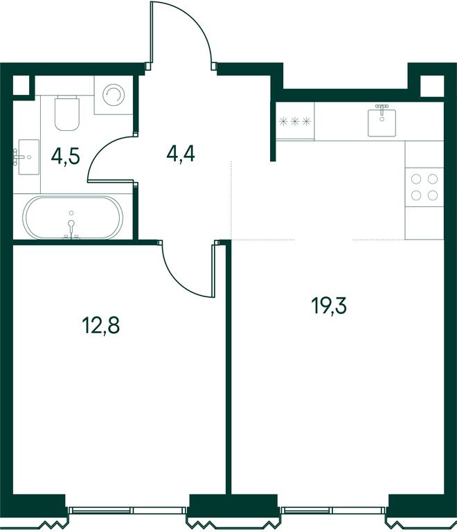 1-BD Apartment Sale, 41 sq. m. at Primavera, Volokolamskoye Highway, вл67, Moscow, Russia #2