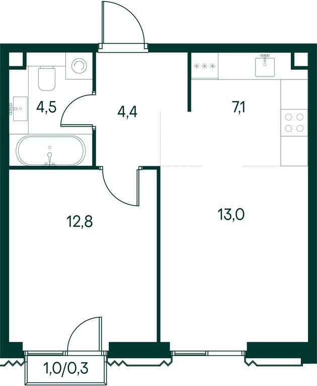 1-BD Apartment Sale, 42.2平方米 at Primavera, Volokolamskoye Highway, вл67, Moscow, Russia #1 1-BD Apartment Sale, 42.2平方米 at Primavera, Volokolamskoye Highway, вл67, Moscow, Russia #1