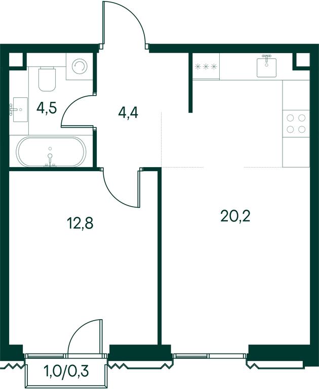 1-BD Apartment Sale, 42.2平方米 at Primavera, Volokolamskoye Highway, вл67, Moscow, Russia #2 1-BD Apartment Sale, 42.2平方米 at Primavera, Volokolamskoye Highway, вл67, Moscow, Russia #2