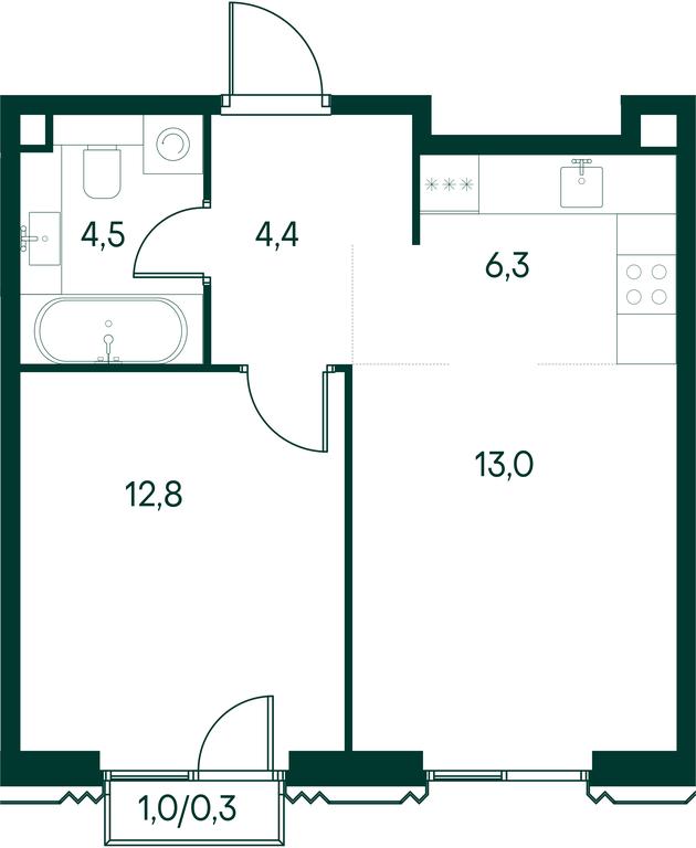 1-BD Apartment Sale, 41.3平方米 at Primavera, Volokolamskoye Highway, вл67, Moscow, Russia #1 1-BD Apartment Sale, 41.3平方米 at Primavera, Volokolamskoye Highway, вл67, Moscow, Russia #1