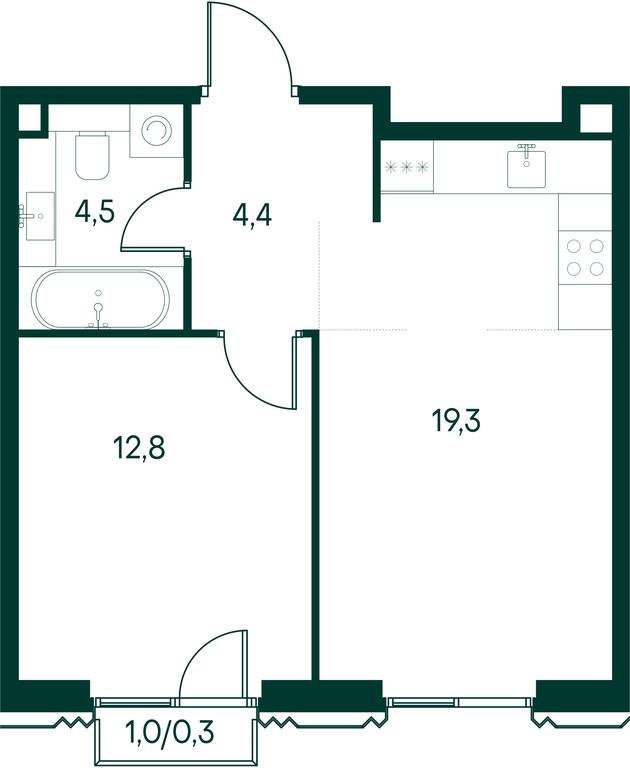 1-BD Apartment Sale, 41.3平方米 at Primavera, Volokolamskoye Highway, вл67, Moscow, Russia #2 1-BD Apartment Sale, 41.3平方米 at Primavera, Volokolamskoye Highway, вл67, Moscow, Russia #2