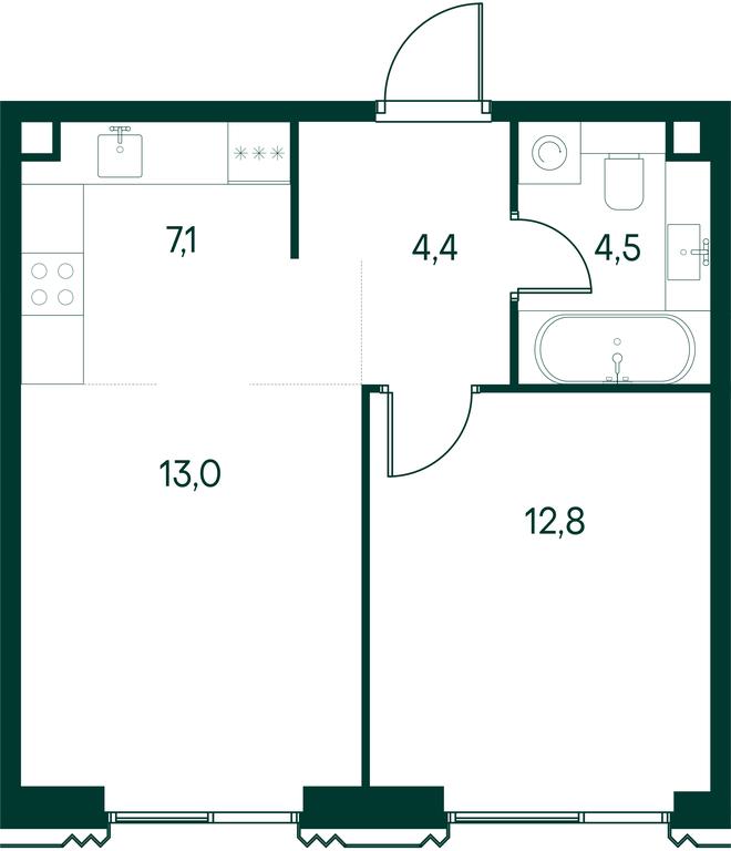 1-BD Apartment Sale, 41.8平方米 at Primavera, Volokolamskoye Highway, вл67, Moscow, Russia #1 1-BD Apartment Sale, 41.8平方米 at Primavera, Volokolamskoye Highway, вл67, Moscow, Russia #1