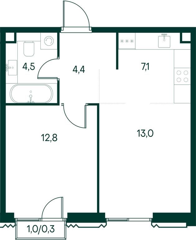 1-BD Apartment Sale, 42.2平方米 at Primavera, Volokolamskoye Highway, вл67, Moscow, Russia #1 1-BD Apartment Sale, 42.2平方米 at Primavera, Volokolamskoye Highway, вл67, Moscow, Russia #1
