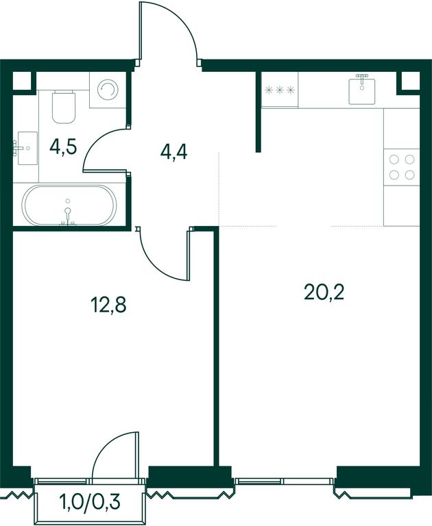 1-BD Apartment Sale, 42.2平方米 at Primavera, Volokolamskoye Highway, вл67, Moscow, Russia #2 1-BD Apartment Sale, 42.2平方米 at Primavera, Volokolamskoye Highway, вл67, Moscow, Russia #2