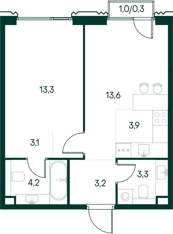 1-BD Apartment Sale, 44.9 sq. m. at Primavera, Volokolamskoye Highway, вл67, Moscow, Russia #1 1-BD Apartment Sale, 44.9 sq. m. at Primavera, Volokolamskoye Highway, вл67, Moscow, Russia #1