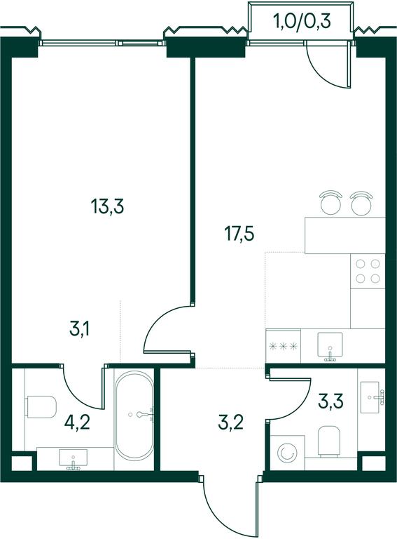 1-BD Apartment Sale, 44.9 sq. m. at Primavera, Volokolamskoye Highway, вл67, Moscow, Russia #2 1-BD Apartment Sale, 44.9 sq. m. at Primavera, Volokolamskoye Highway, вл67, Moscow, Russia #2