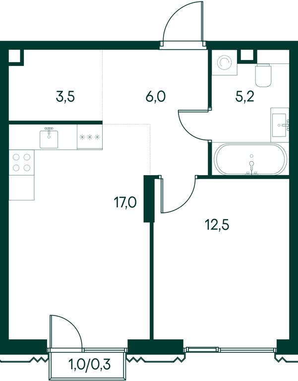 1-BD Apartment Sale, 44.5平方米 at Primavera, Volokolamskoye Highway, вл67, Moscow, Russia #1 1-BD Apartment Sale, 44.5平方米 at Primavera, Volokolamskoye Highway, вл67, Moscow, Russia #1