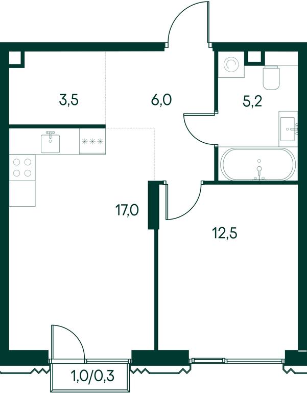 1-BD Apartment Sale, 44.5平方米 at Primavera, Volokolamskoye Highway, вл67, Moscow, Russia #2 1-BD Apartment Sale, 44.5平方米 at Primavera, Volokolamskoye Highway, вл67, Moscow, Russia #2