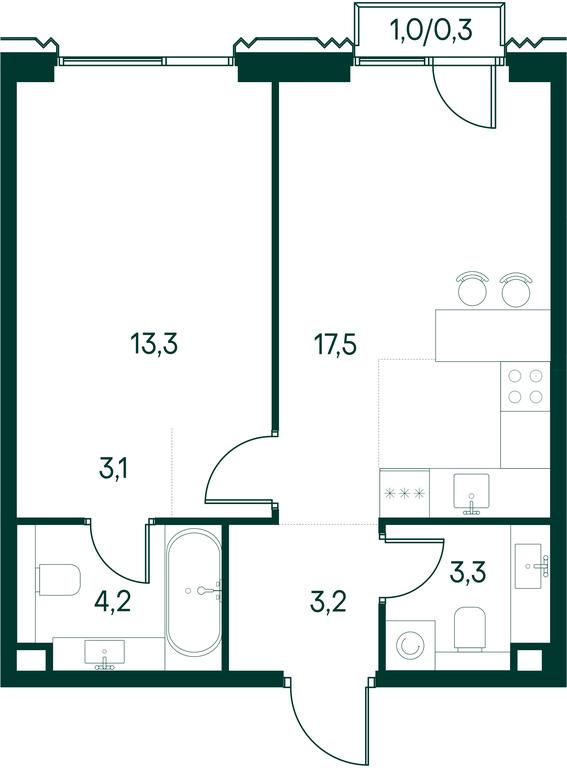 1-BD Apartment Sale, 44.9 sq. m. at Primavera, Volokolamskoye Highway, вл67, Moscow, Russia #2 1-BD Apartment Sale, 44.9 sq. m. at Primavera, Volokolamskoye Highway, вл67, Moscow, Russia #2
