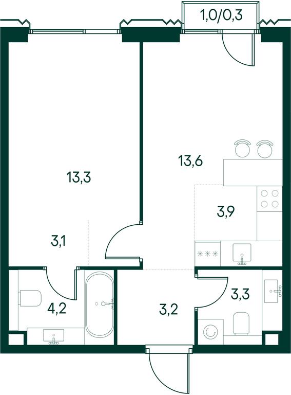 1-BD Apartment Sale, 44.9 sq. m. at Primavera, Volokolamskoye Highway, вл67, Moscow, Russia #1 1-BD Apartment Sale, 44.9 sq. m. at Primavera, Volokolamskoye Highway, вл67, Moscow, Russia #1