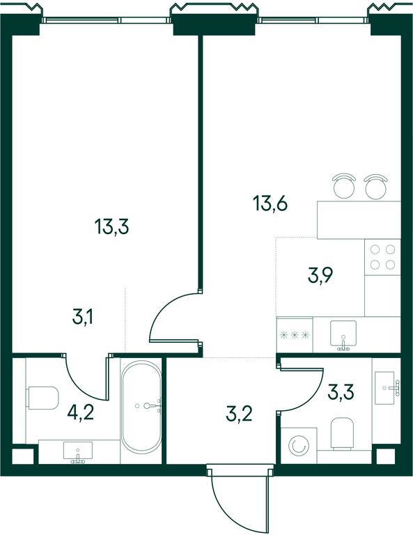 1-BD Apartment Sale, 44.6 sq. m. at Primavera, Volokolamskoye Highway, вл67, Moscow, Russia #1
