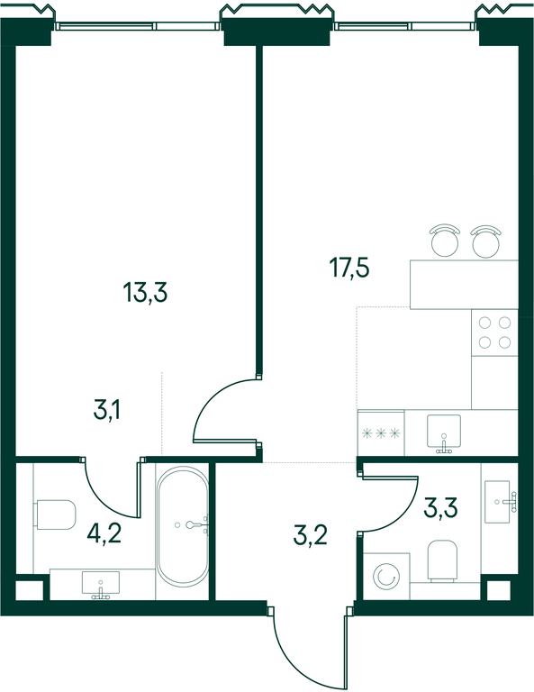 1-BD Apartment Sale, 44.6 sq. m. at Primavera, Volokolamskoye Highway, вл67, Moscow, Russia #2