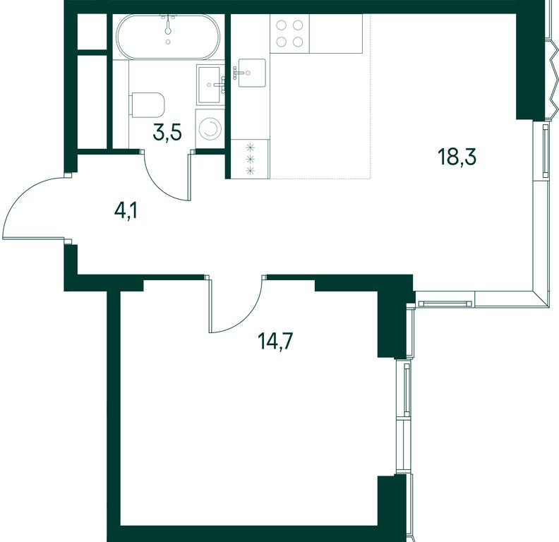 1-BD Apartment Sale, 40.6 sq. m. at Primavera, Volokolamskoye Highway, вл67, Moscow, Russia #2 1-BD Apartment Sale, 40.6 sq. m. at Primavera, Volokolamskoye Highway, вл67, Moscow, Russia #2