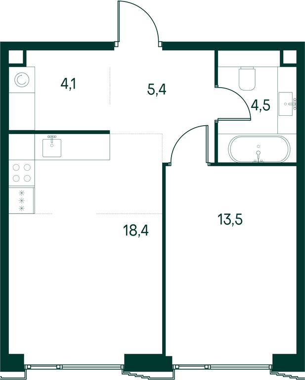 1-BD Apartment Sale, 45.9 sq. m. at Primavera, Volokolamskoye Highway, вл67, Moscow, Russia #2