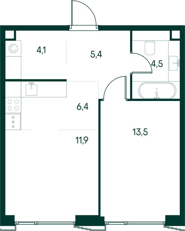 1-BD Apartment Sale, 45.9 sq. m. at Primavera, Volokolamskoye Highway, вл67, Moscow, Russia #1
