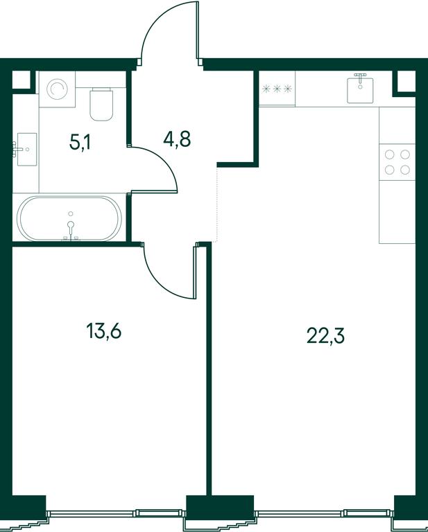 1-BD Apartment Sale, 45.8平方米 at Primavera, Volokolamskoye Highway, вл67, Moscow, Russia #2 1-BD Apartment Sale, 45.8平方米 at Primavera, Volokolamskoye Highway, вл67, Moscow, Russia #2