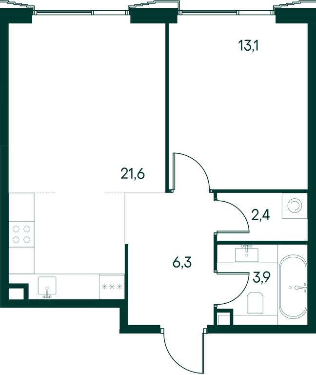 1-BD Apartment Sale, 47.3平方米 at Primavera, Volokolamskoye Highway, вл67, Moscow, Russia #2 1-BD Apartment Sale, 47.3平方米 at Primavera, Volokolamskoye Highway, вл67, Moscow, Russia #2