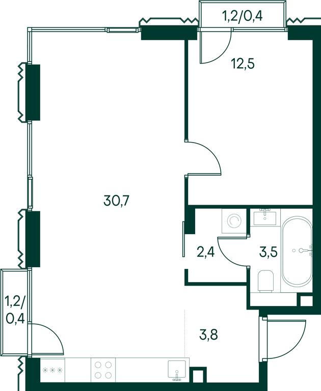 1-BD Apartment Sale, 53.7 sq. m. at Primavera, Volokolamskoye Highway, вл67, Moscow, Russia #1 1-BD Apartment Sale, 53.7 sq. m. at Primavera, Volokolamskoye Highway, вл67, Moscow, Russia #1
