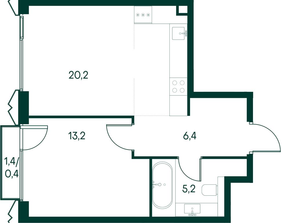 1-BD Apartment Sale, 45.4平方米 at Primavera, Volokolamskoye Highway, вл67, Moscow, Russia #2 1-BD Apartment Sale, 45.4平方米 at Primavera, Volokolamskoye Highway, вл67, Moscow, Russia #2