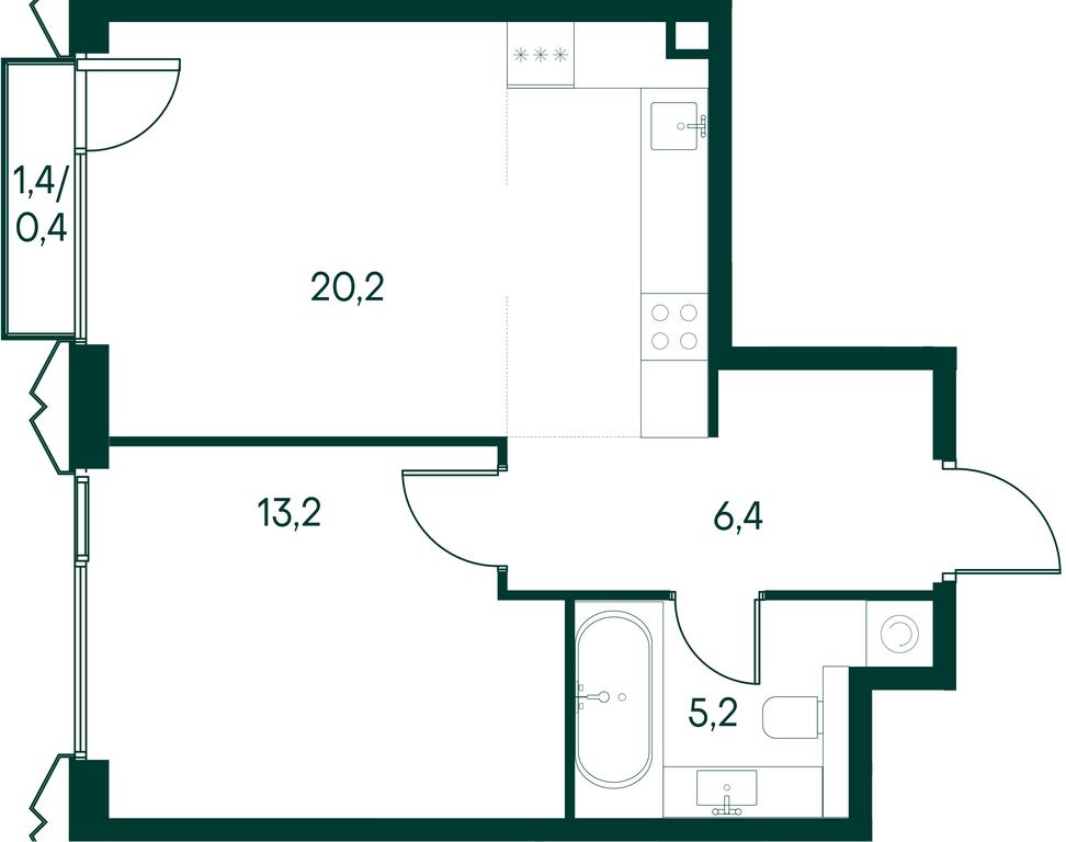 1-BD Apartment Sale, 45.4平方米 at Primavera, Volokolamskoye Highway, вл67, Moscow, Russia #2 1-BD Apartment Sale, 45.4平方米 at Primavera, Volokolamskoye Highway, вл67, Moscow, Russia #2