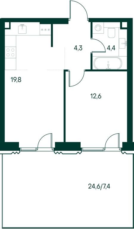 1-BD Apartment Sale, 48.5 sq. m. at Primavera, Volokolamskoye Highway, вл67, Moscow, Russia #2