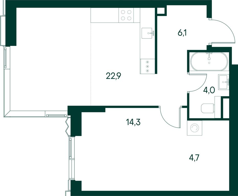 1-BD Apartment Sale, 51.9平方米 at Primavera, Volokolamskoye Highway, вл67, Moscow, Russia #1 1-BD Apartment Sale, 51.9平方米 at Primavera, Volokolamskoye Highway, вл67, Moscow, Russia #1