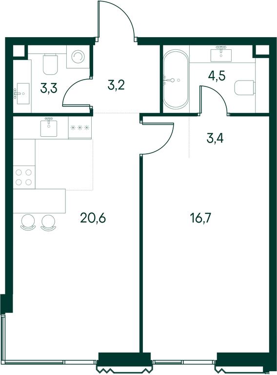 1-BD Apartment Sale, 51.7平方米 at Primavera, Volokolamskoye Highway, вл67, Moscow, Russia #2 1-BD Apartment Sale, 51.7平方米 at Primavera, Volokolamskoye Highway, вл67, Moscow, Russia #2