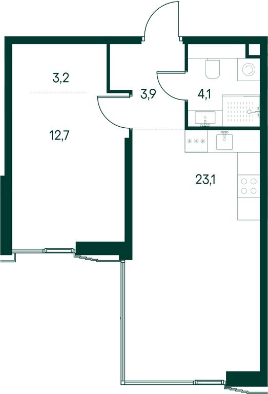 1-BD Apartment Sale, 47 sq. m. at Primavera, Volokolamskoye Highway, вл67, Moscow, Russia #2
