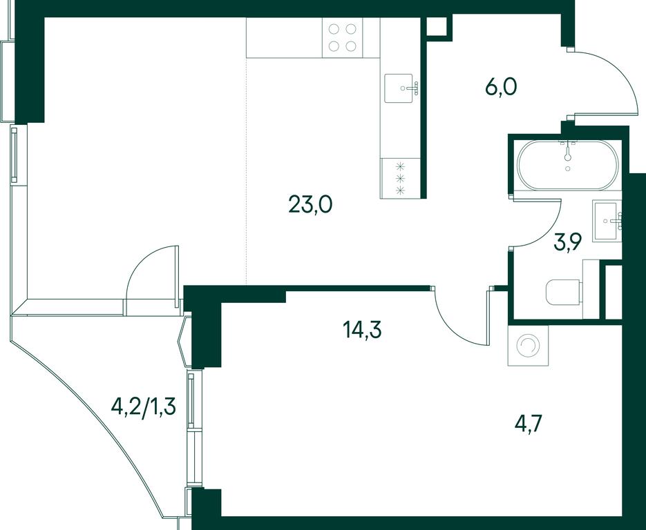 1-BD Apartment Sale, 53.2 sq. m. at Primavera, Volokolamskoye Highway, вл67, Moscow, Russia #2