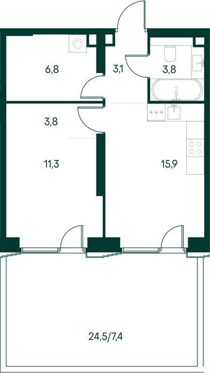 1-BD Apartment Sale, 52.1 sq. m. at Primavera, Volokolamskoye Highway, вл67, Moscow, Russia #2 1-BD Apartment Sale, 52.1 sq. m. at Primavera, Volokolamskoye Highway, вл67, Moscow, Russia #2