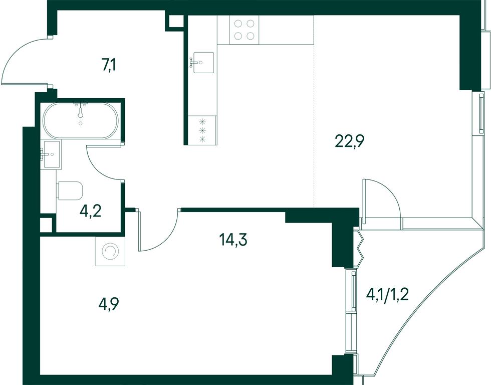 1-BD Apartment Sale, 54.6平方米 at Primavera, Volokolamskoye Highway, вл67, Moscow, Russia #2 1-BD Apartment Sale, 54.6平方米 at Primavera, Volokolamskoye Highway, вл67, Moscow, Russia #2