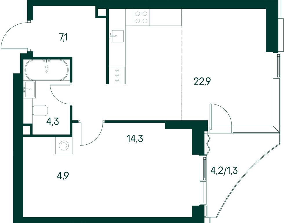 1-BD Apartment Sale, 54.6平方米 at Primavera, Volokolamskoye Highway, вл67, Moscow, Russia #1 1-BD Apartment Sale, 54.6平方米 at Primavera, Volokolamskoye Highway, вл67, Moscow, Russia #1